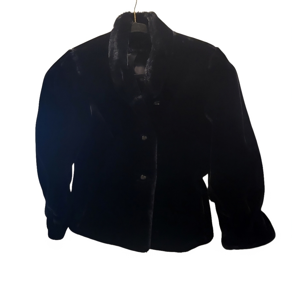 Vintage Jordache Faux Fur Coat Short Jacket Button Up Made In The USA Size 13